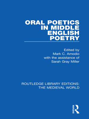 cover image of Oral Poetics in Middle English Poetry